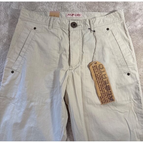 Mens Alberto Popeline Casual Cotton Pants W32 L34 Beige Dust Slim Fit Lightweigh - Picture 3 of 12